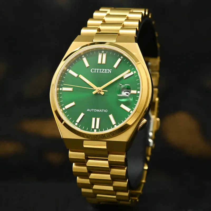 Citizen Tsuyosa Green Dial Automatic Gold-tone Men's Watch- NJ0152-51X